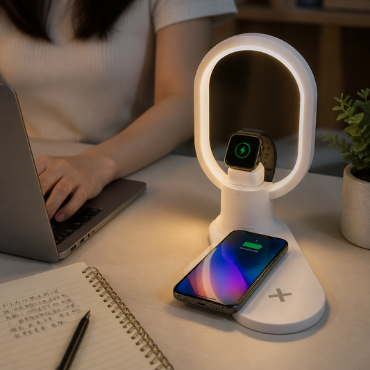 Lámpara LED con Cargador Inalámbrico 4 en 1 — lifestyle