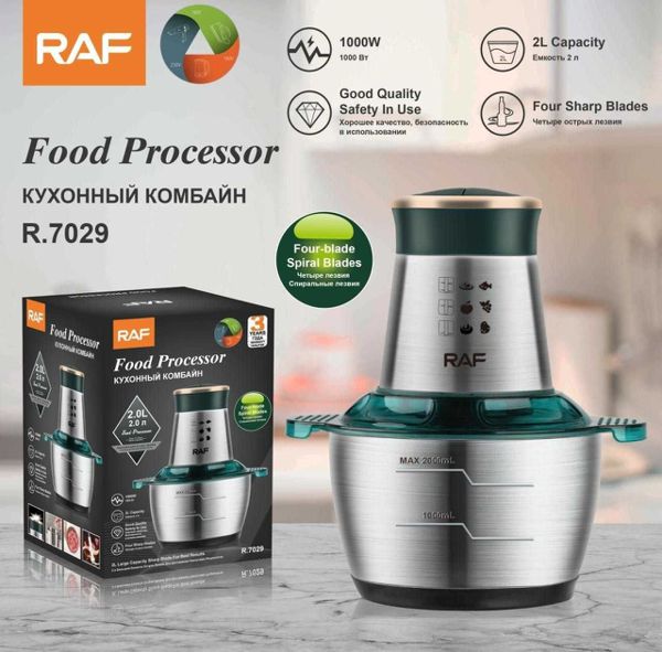 Procesador de Alimentos 2L con 4 Cuchillas