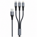 Cable 3 en 1 USB datos y carga rápida — fondo blanco