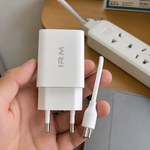 Cargador rápido USB-C enchufe europeo — lifestyle