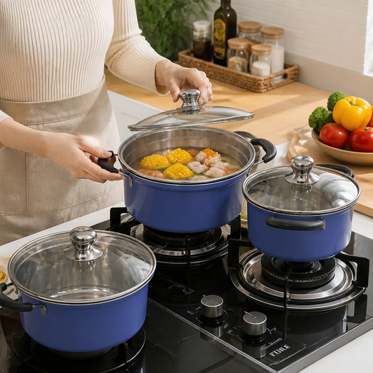 Set 3 Piezas Olla Sopa Acero Inoxidable — lifestyle