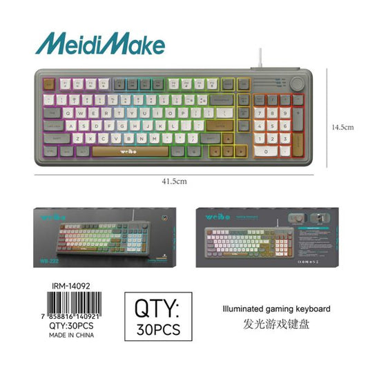 Teclado Gaming Omnix Con Cable Y Luz LED
