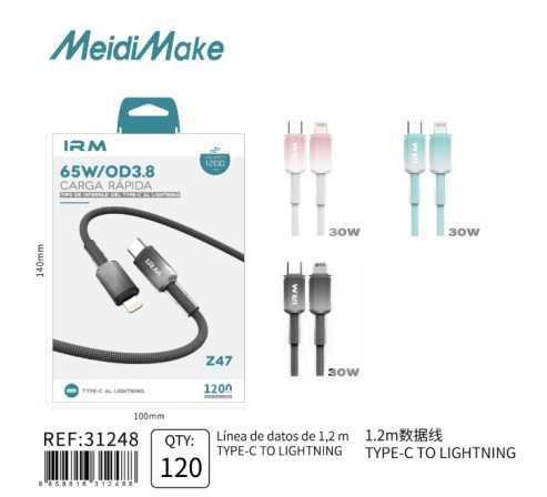 Omnix Yourz-Z47 Cable De Datos 1.2M 30W Tipo-C