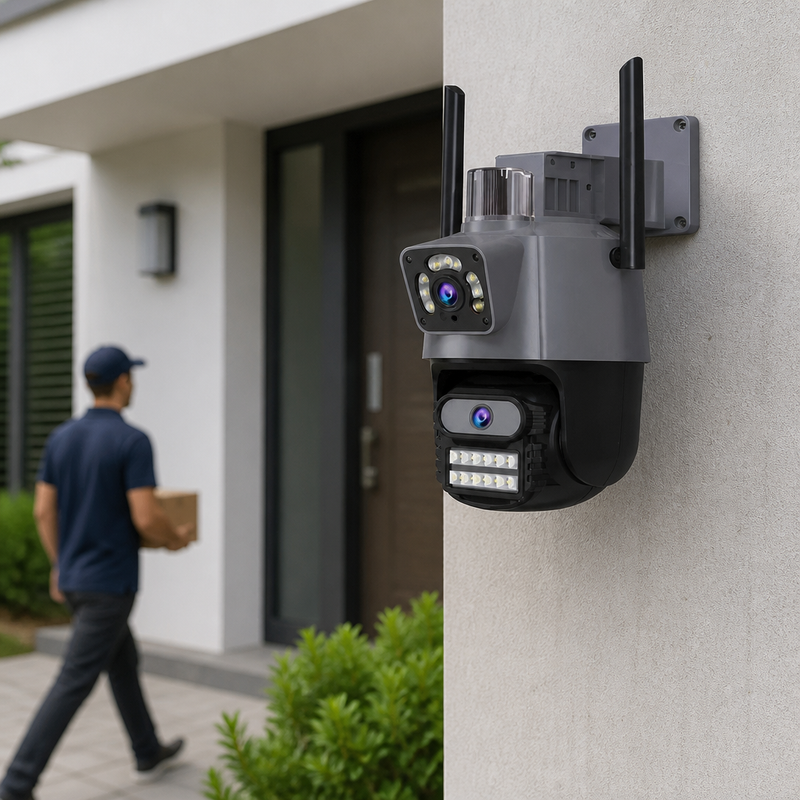 Cámara de Seguridad Dual Icsee con Alarma — lifestyle