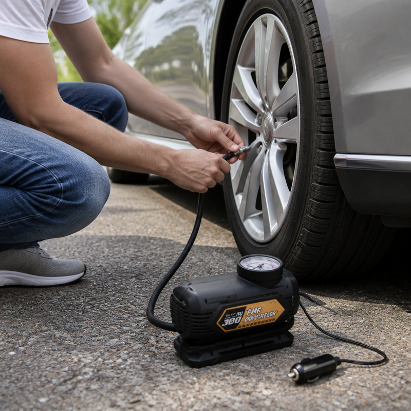Compresor de Aire 12V Enchufable Omnix — lifestyle