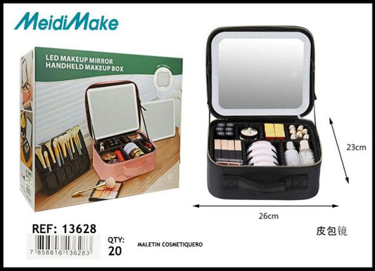 Maletín Cosmetiquero con Espejo LED y Organizador