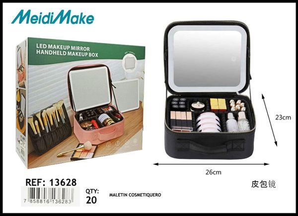 Maletín Cosmetiquero con Espejo LED y Organizador