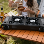 Cocina Portátil Doble Quemador Gas Camping — lifestyle