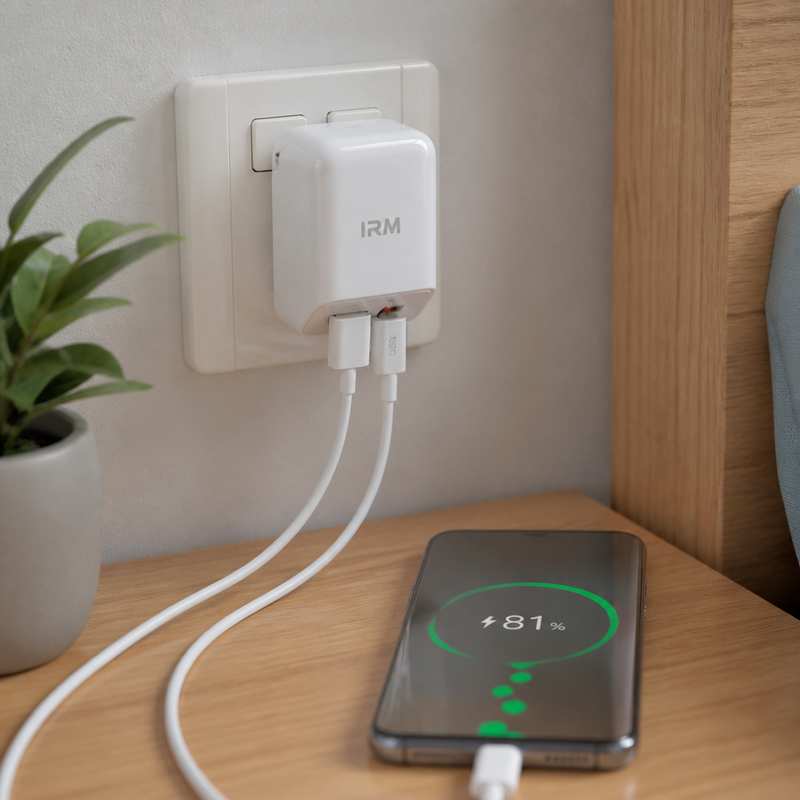 Cargador 2A USB AC Omnix — lifestyle