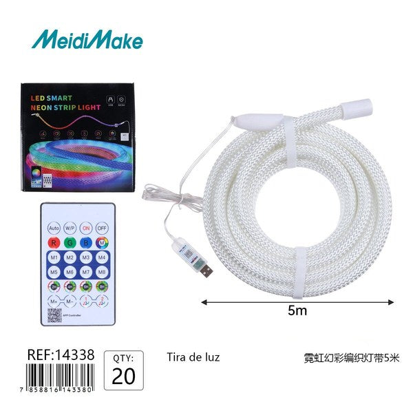 Tira De Luz Led Neón Multicolor 5 Metros