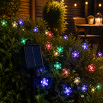 Luces Navidad Solar 50L Verde Flor Cerezo — lifestyle