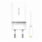 Cargador rápido iPhone con cable Lightning — fondo blanco