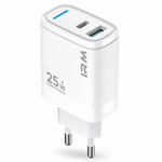 Cargador USB-C 25W Carga Rápida iPhone — fondo blanco