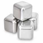 Cubos Hielo Reutilizables Acero Inoxidable Premium — fondo blanco
