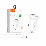 Cargador de Auto CC544 - Carga Rápida Dual USB — fondo blanco