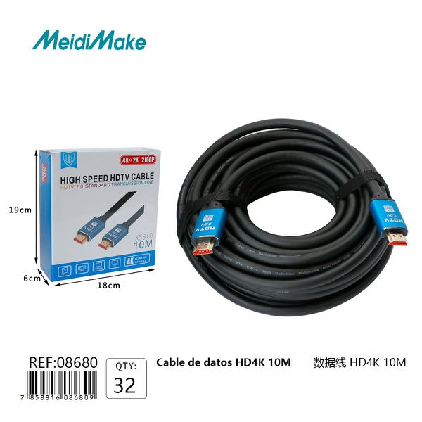 Cable HDMI 4K Ultra HD 10 Metros Omnix