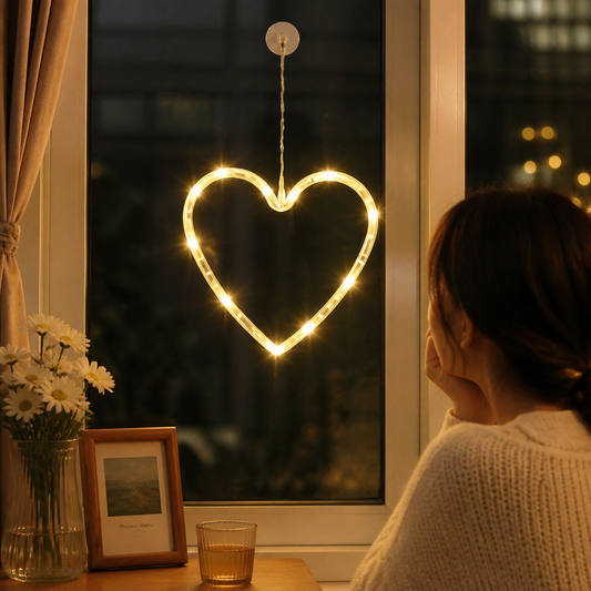 Luz Navideña Corazón con Ventosa — lifestyle