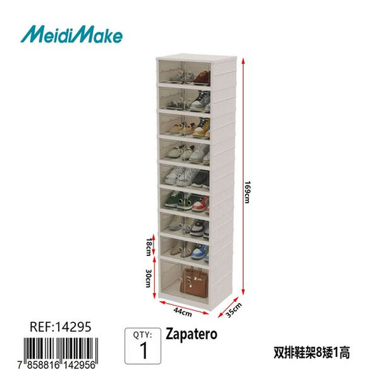 Zapatero Doble 8 Bajos 1 Alto Crema Omnix