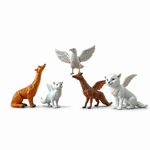 Set 12 Figuras Animales Ángeles Tiernos — fondo blanco