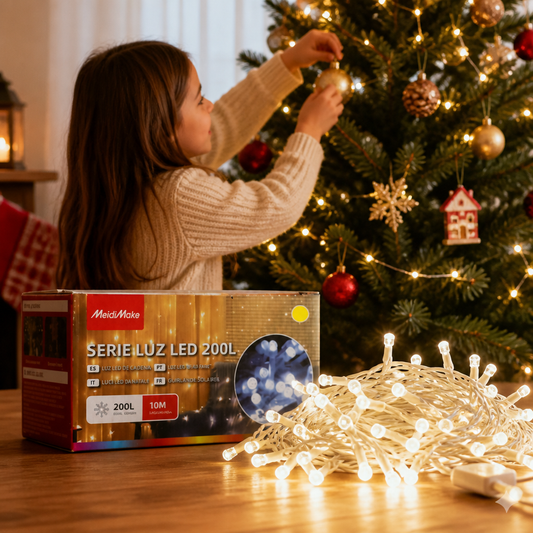 Luces Navideñas LED 200L 10M Luz Cálida — lifestyle