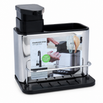 Caja organizadora acero inoxidable 3 en 1 — fondo blanco