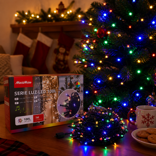 Luces Navideñas 100L Multicolor con Música — lifestyle