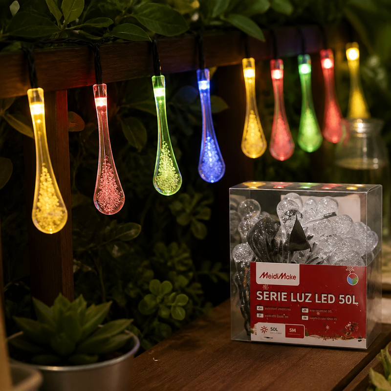 Luces Navideñas 50L Bicolor Roja Azul Verde — lifestyle