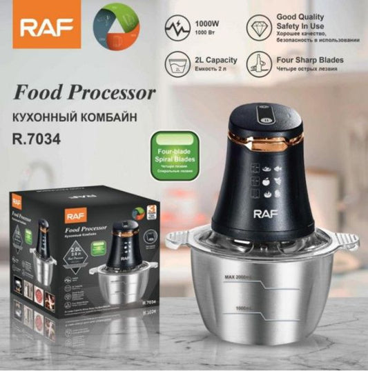Procesador de Alimentos 2L 1000W Cuchillas Espiral