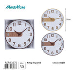 Reloj de Pared Madera Blanco 30cm