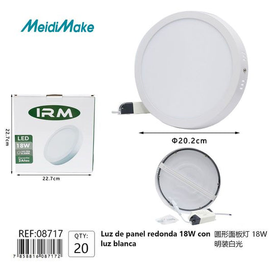 Omnix Panel Redondo 18W Luz Blanca Embutido