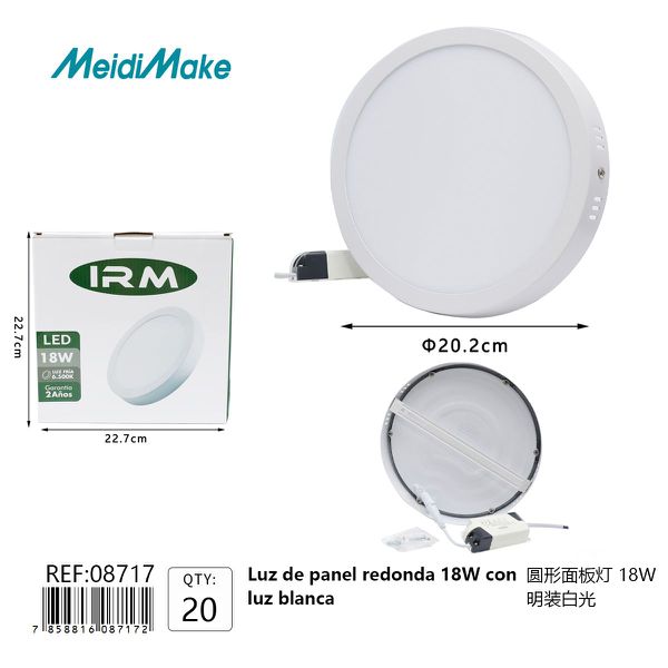 Omnix Panel Redondo 18W Luz Blanca Embutido