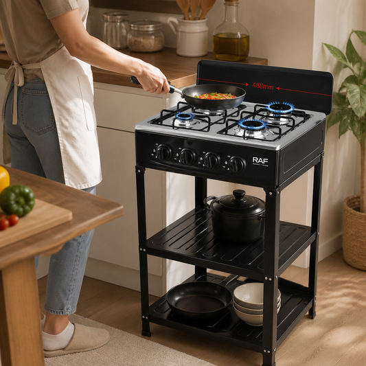 Cocina a Gas Omnix 4 Quemadores Acero Inoxidable — lifestyle