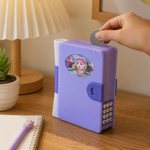 Alcancía Inteligente Libro Morado con Pantalla LED — lifestyle