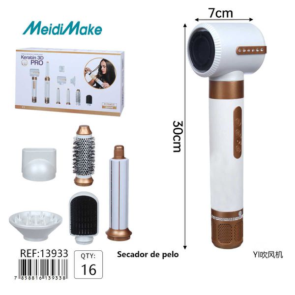 Secador de Pelo Iónico 16 Accesorios