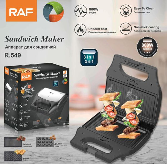 Máquina de Sándwich 3 en 1 800W