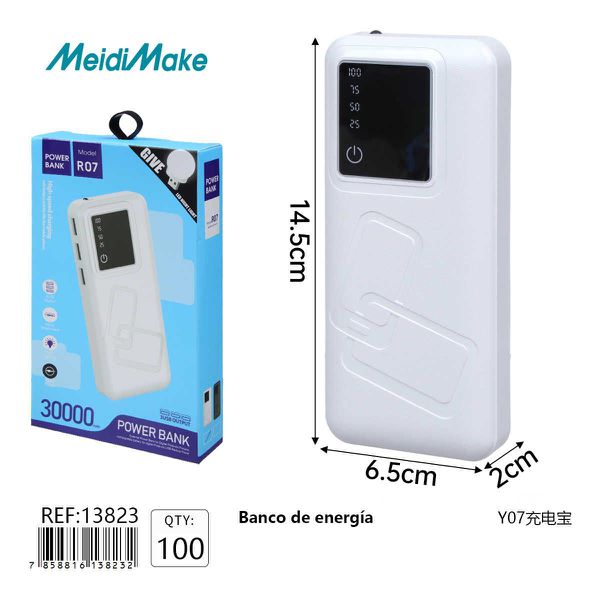 Powerbank 30000mAh Batería Portátil Blanca