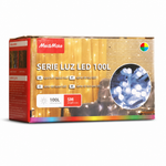 Guirnalda LED 100 Luces Multicolor 5m Efecto Niebla — fondo blanco