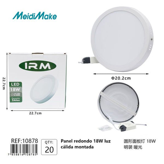 Omnix Panel Redondo 18W Luz Cálida Sobrepuesto