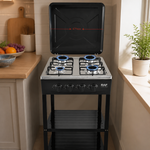 Cocina a gas 4 quemadores acero inoxidable — lifestyle