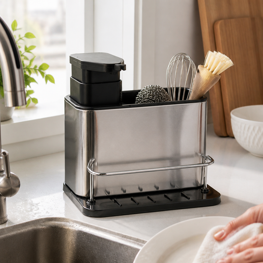 Caja Organizadora Acero Inoxidable 3 en 1 — lifestyle