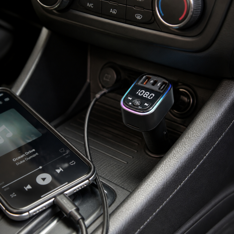 Cargador Auto FM05 12V — lifestyle