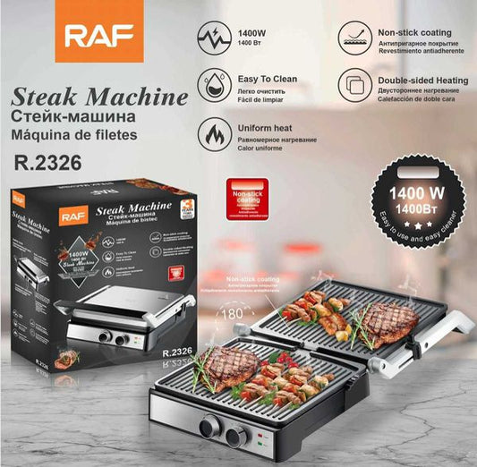 Plancha Asar Doble Calor 1400W Antiadherente