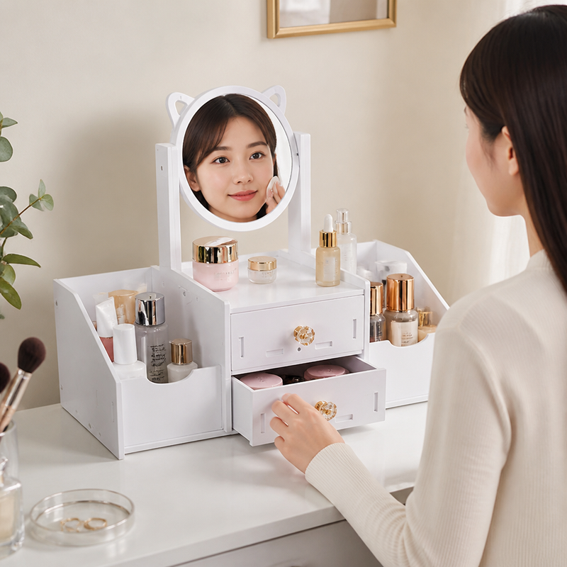 Espejo de Maquillaje con Orejas de Gato LED — lifestyle