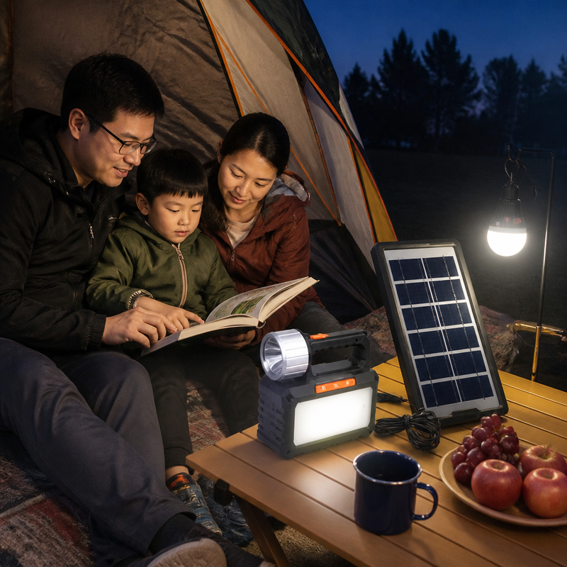 Linterna Solar Recargable Omnix — lifestyle