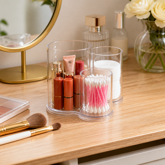 Organizador de Maquillaje 3 Niveles Rotativo — lifestyle
