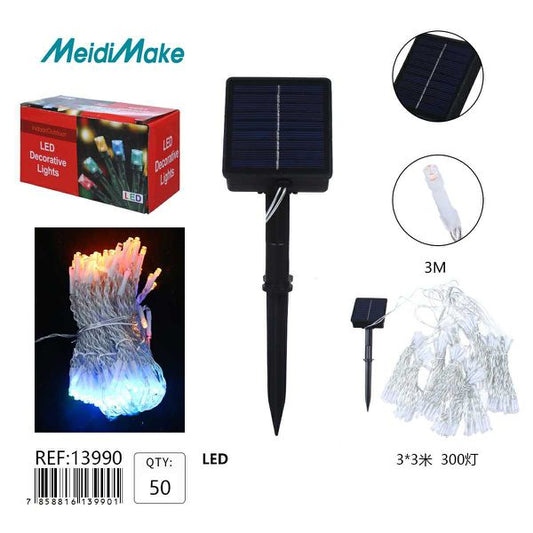Luces Navideñas Solares 300 LED 3x3m