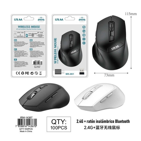 Ratón De Doble Modo Inalámbrico Bluetooth (Con Adaptador Type-C)