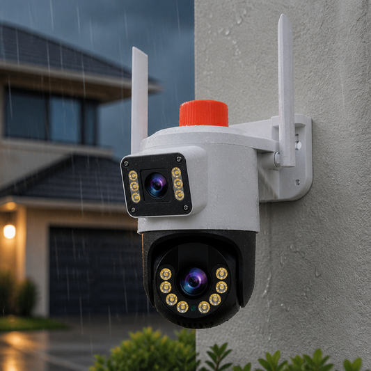 Cámara IP Domo Dual Antena con Alarma 12V — lifestyle