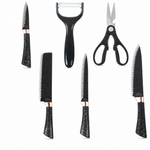 Set de cuchillos rosa 12 piezas — fondo blanco