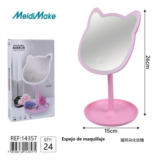 Espejo De Maquillaje Con Orejas De Gato Omnix